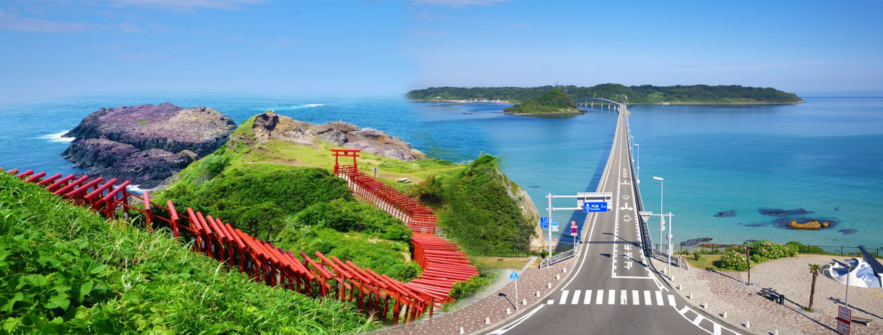 蔚藍天空・角島＆海鮮蓋飯午餐
